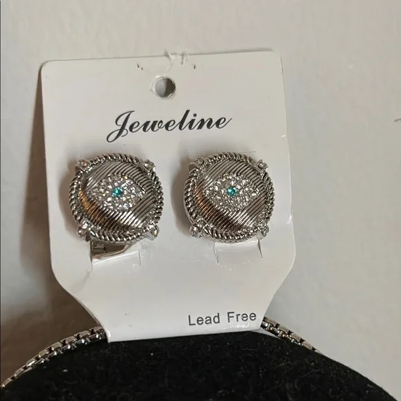 Silver Necklace with Crystal Accents and Delicate Chain - Picture 6 of 17